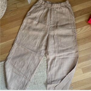 Ozma of California Linen Wide Leg Trousers M